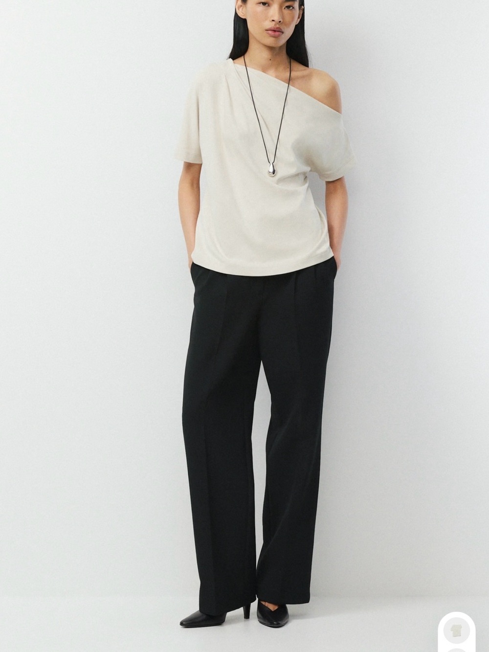 Aritzia Interlock Cotton Script Top Matte Pearl